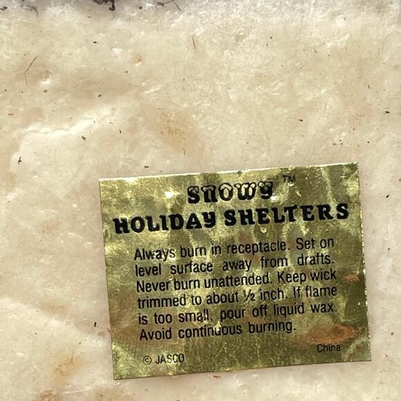 Vintage Jasco Snowy Holiday Shelters Candle Christmas Clock Mouse 2 in 1 READ - Picture 3 of 10